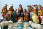Grote oude kerstgroep gipsen beelden 31 cm / compleet antiek, Ophalen, Gebruikt
