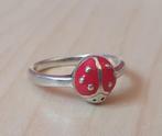 Zilveren Lieveheersbeestje ring, Ophalen of Verzenden, Zo goed als nieuw, Dame, Zilver