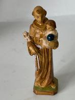 Vintage miniatuur beeldje Sint Antonius van Padua. 6,5 cm., Ophalen, Zo goed als nieuw, Beeld(je), Christendom | Katholiek