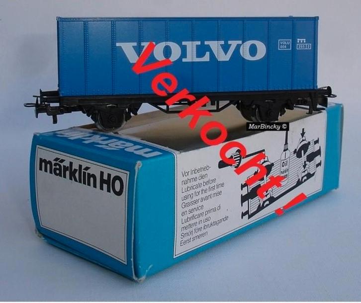 Märklin 4481 Volvo - Containerwagen - Versie 2 !  !  !, Hobby en Vrije tijd, Modeltreinen | H0, Zo goed als nieuw, Wagon, Wisselstroom