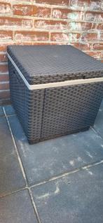 Allibert koelbox bijzettafel Wicker antraciet bbq zomer tuin, Ophalen of Verzenden, Zo goed als nieuw