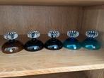 5 gekleurde oude glazen. Made in sweden, Ophalen