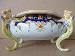 Curiosa aardewerk pronkschaal Vieux Rouen stijl Faience 1970, Ophalen of Verzenden