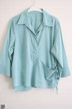 Turquoise katoenen overslagblouse in maat 46, Kleding | Dames, Blouses en Tunieken, Ophalen of Verzenden, Gedragen, Maat 46/48 (XL) of groter