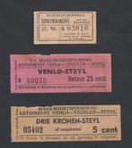 3 oude kaartjes Maasbuurtspoorweg, Verzamelen, Ophalen of Verzenden, Gebruikt, Tram, Overige typen