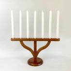 Vintage 50s Teak houten Mid-century kandelaar, Huis en Inrichting, Woonaccessoires | Kandelaars en Kaarsen, 25 tot 50 cm, Verzenden