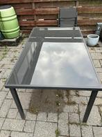 Te koop tuintafel met glasplaat, Ophalen, Gebruikt, Rechthoekig, Metaal