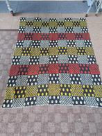 Vintage deken kubus geel zwart rood, Huis en Inrichting, Woonaccessoires | Plaids en Woondekens, Gebruikt, Ophalen of Verzenden