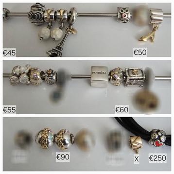 Luxe/zeldzame Pandora bedels zilver/met goud/diamant/saffier beschikbaar voor biedingen