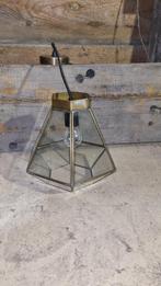 Hanglamp bronskleurig met glas. Riviera maison style, Ophalen, Zo goed als nieuw, Glas