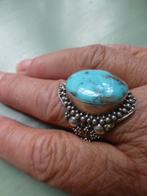forse Zilveren Oriëntaalse Ring met grote Turkoois, Verzenden, Zilver, Ring, Met edelsteen