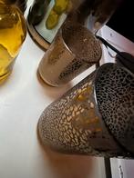 Vintage Glas Vaas met lampje met Leopard Print, Huis en Inrichting, Woonaccessoires | Vazen, Overige kleuren, Ophalen of Verzenden