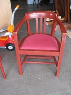 Rode armstoel met gestoffeerde zitting, Huis en Inrichting, Stoelen, Gebruikt
