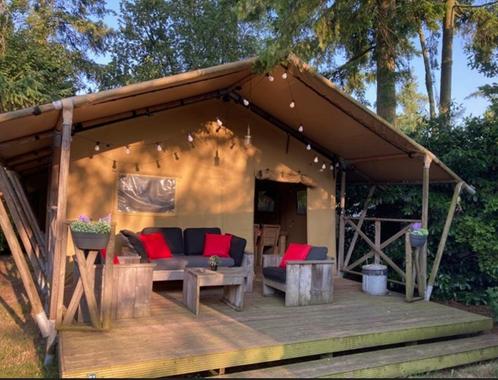 Huur luxe glamping tent op de Veluwe, Caravans en Kamperen, Tenten, tot en met 6, Ophalen