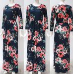 Lange blauwe zomer bloemen jurk boho maxi lengte bohemian, Maat 38/40 (M), Nieuw, Onder de knie, Verzenden