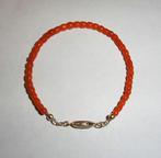 Armband Bloedkoraal Verguld bakslotje, Sieraden, Tassen en Uiterlijk, Armbanden, Verzenden, Nieuw, Rood, Overige materialen