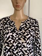 J110 Sandwich maat 40=M fijn-gebreid vest beige/wit/zwart, Kleding | Dames, Maat 38/40 (M), Wit, Ophalen of Verzenden, Zo goed als nieuw