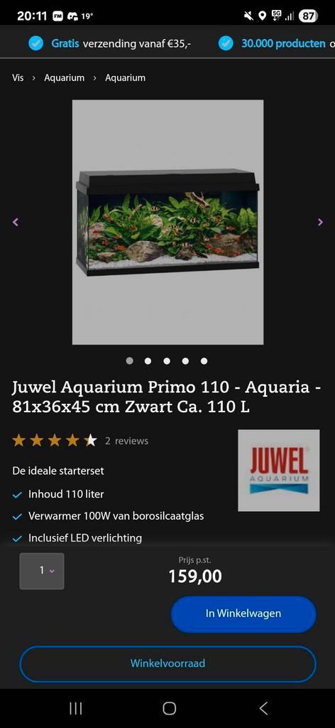 Juwel Aquarium 110L compleet met filter en heater, Dieren en Toebehoren, Vissen | Aquaria en Toebehoren, Gebruikt, Leeg aquarium