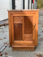 Vintage Houten Kastje met Marmeren Blad, Gebruikt, 25 tot 50 cm, Overige houtsoorten, Met deur(en)