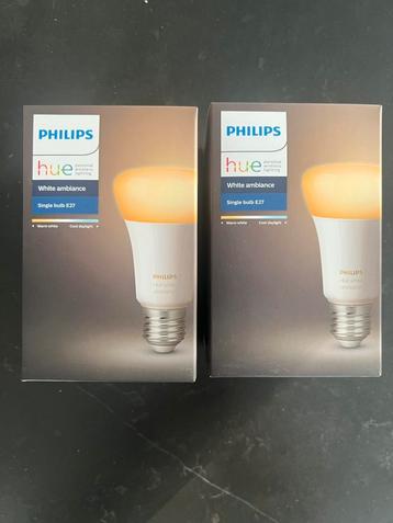 2x Hue white ambiance e27 beschikbaar voor biedingen