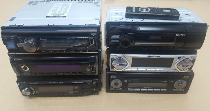 6x Enkel DIN Autoradio's met CD/MP3/BT/USB Voor Hobbyisten, Auto diversen, Autoradio's, Gebruikt, Ophalen of Verzenden