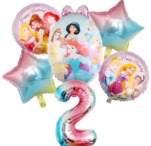 Prinsessen ballonnen cijfer 1,2,3,4 of 5, Hobby en Vrije tijd, Feestartikelen, Nieuw, Versiering, Verjaardag, Ophalen of Verzenden