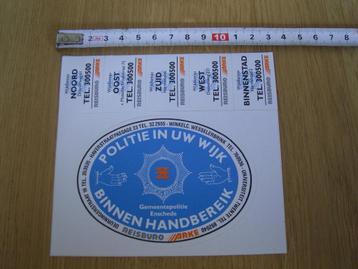 sticker Politie in uw wijk Gemeente Politie Enschede  ARKE * beschikbaar voor biedingen