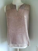 Bloesje taupe bruin met koperen pailletten maat 38 - nieuw -, Kleding | Dames, Blouses en Tunieken, Maat 38/40 (M), Bruin, Zara