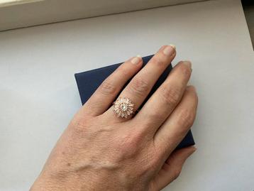 Ring Swarovski kristal maat 16,5 mm NIEUW rosé goud oorbel beschikbaar voor biedingen