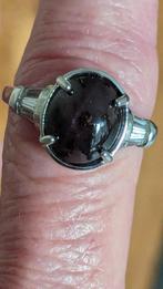 Silver ring with Indische dropstone and zirkonia, 19 tot 20, Nieuw, Ophalen of Verzenden, Dame