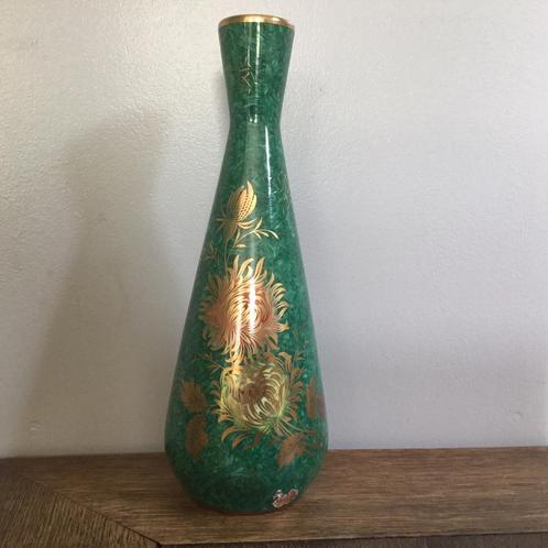 Vintage Groen/Gouden Vaas Alka Kunst Bavaria Jaren 60, Huis en Inrichting, Woonaccessoires | Vazen, Zo goed als nieuw, Groen, Ophalen of Verzenden