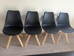 4 zwarte eetkamerstoelen kuipstoelen, Huis en Inrichting, Stoelen, Ophalen, Gebruikt, Zwart, Vier