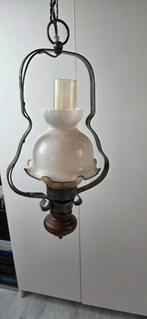 2x Oude hanglamp met wit glazen kap, Ophalen