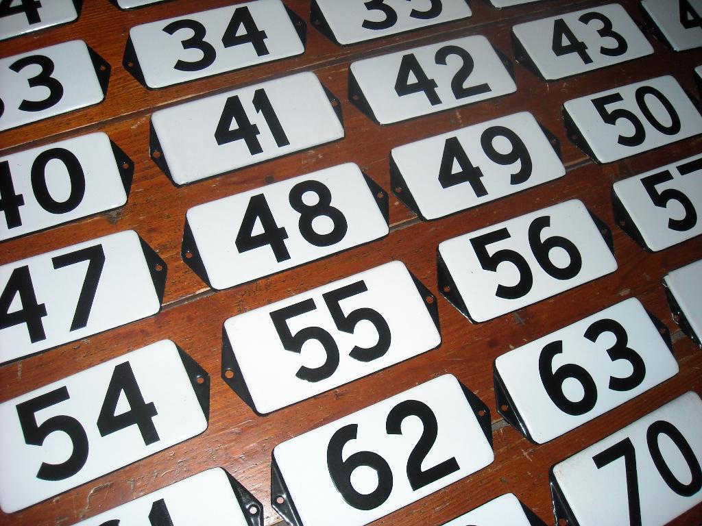echt oud emaille huisnummer 6 x 14 cm Nederlandse nummers, Ophalen of Verzenden