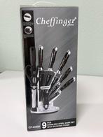 Cheffinger Messenset + voet 9-delig Zwart Rosé Goud Marmer, Nieuw, Ophalen of Verzenden, H, Rvs of Chroom