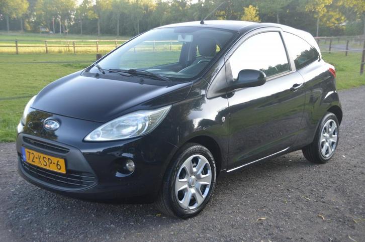 Ford Ka 1.2 Titanium Zwart Airco 100.000 km, Auto's, Ford, Bedrijf, Ka, ABS, Airbags, Airconditioning, Boordcomputer, Elektrische buitenspiegels