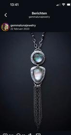 Zilveren ketting met parelmoer en zoetwaterparels, Ophalen, Nieuw, Zilver, Met edelsteen