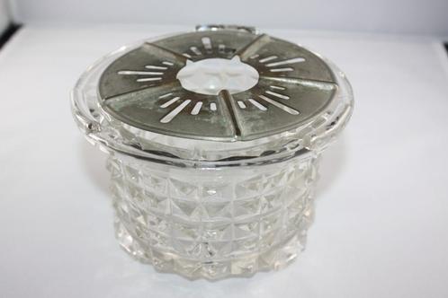 Oud glazen theelichtje met waxinelichtje houder, Antiek en Kunst, Antiek | Servies los, Ophalen of Verzenden