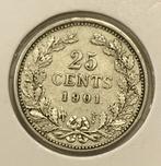 25 Cent 1901 - Wilhelmina - Prachtige Gave Munt, Postzegels en Munten, Munten | Nederland, Zilver, 25 cent, Ophalen of Verzenden