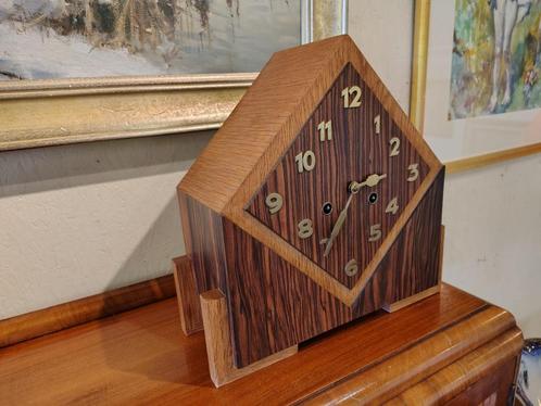 Amsterdamse school, Junghans pendule, mantelklok, Antiek en Kunst, Antiek | Klokken, Ophalen of Verzenden