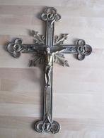 Antiek, koperen (messing) Christuskruis. 40 cm hoog. Zie ook, Antiek en Kunst, Ophalen of Verzenden