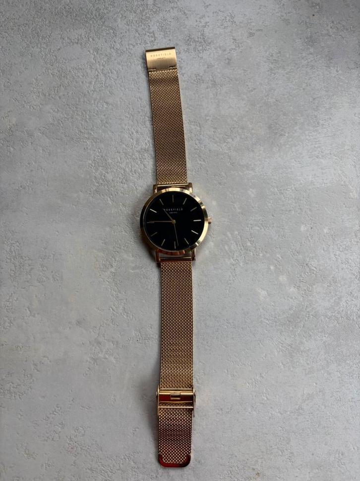 Rosefield horloge, Sieraden, Tassen en Uiterlijk, Horloges | Dames, Zo goed als nieuw, Polshorloge, Overige merken, Goud, Staal