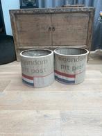 PTT Postzak Lampen - Vintage Uniek!, Gebruikt, 25 tot 50 cm, Beige, Rond