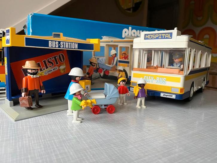 Vintage Playmobil Bus & Bushalte, Kinderen en Baby's, Speelgoed | Playmobil, Zo goed als nieuw, Complete set, Ophalen of Verzenden