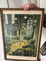 Foto huldiging koniging juliana + lijst, Antiek en Kunst, Antiek | Spiegels, Ophalen, Rechthoekig