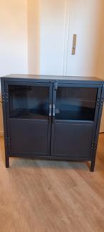 Zwarte metalen kast - 75x75x35 cm, Antiek en Kunst, Ophalen