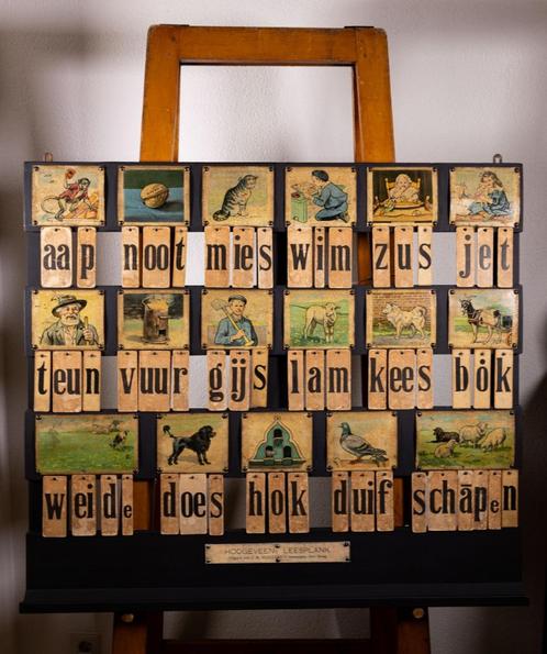 Leesplank  Leesplankje Dialect leesplankjes Aap Noot Mies, Antiek en Kunst, Antiek | Schoolplaten, Overige thema's, Ophalen