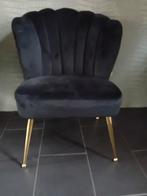 2 Prachtige schelpen stoelen zwart/goud, Zo goed als nieuw, Zwart, Ophalen