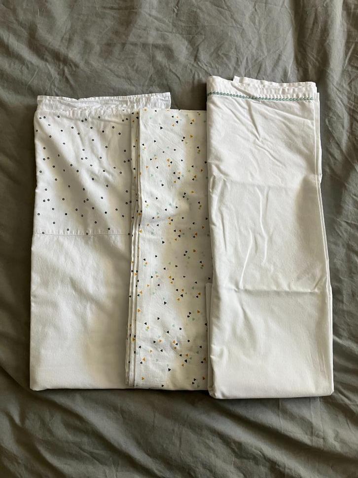 Katoenen lakens voor babyledikant, Kinderen en Baby's, Dekens, Slaapzakjes en Inbakerproducten, Gebruikt, Overige typen, 100 cm of meer