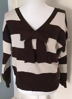 Gestreepte trui met strik, maat M - nieuw, Kleding | Dames, Ophalen of Verzenden, Nieuw, Maat 38/40 (M), Bruin